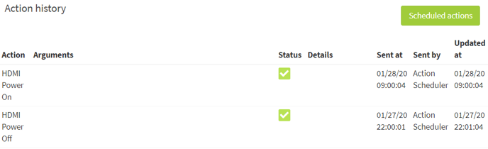 Device Management Action History