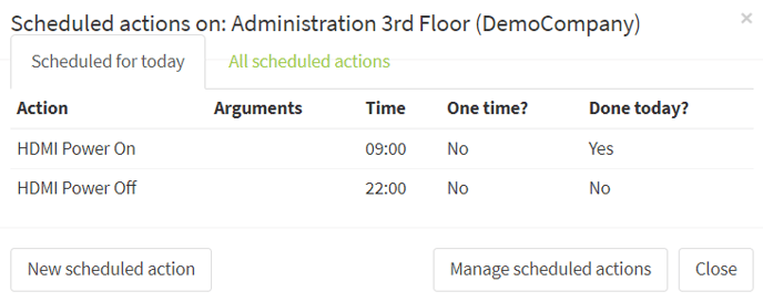 Device Management Scheduled Actions Today